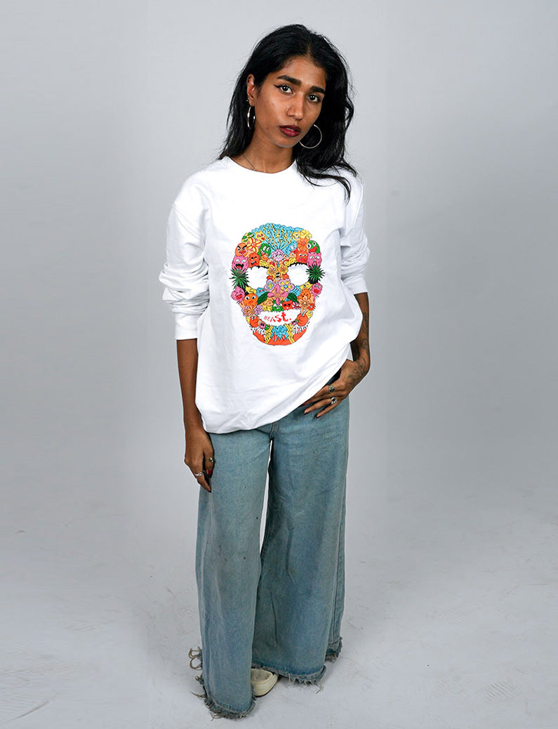 Skull - White Sweatshirt