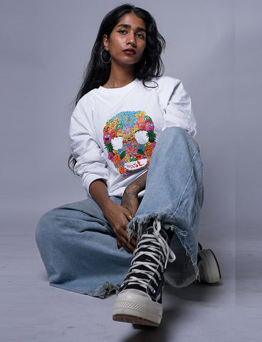 Skull - White Sweatshirt